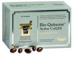 Pharma Nord Bio-Quinone Gold Coenzyme Q10 100mg | Den ursprungliga Q10 | Hög Absorption, Backed by Research | Essential Antioxidant för energi, hjärthälsa och fertilitetsstöd * 150 Softgels