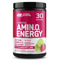 Optimum Nutrition Amino Energy - Pre Workout med grönt te, BCAA, Aminosyror, Keto Friendly, Green Coffee Extract, Energy Powder - Strawberry Lime, 30 portioner (Packaging May Vary)