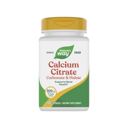 Naturens sätt Calcium Citrate, Carbonate och Malate, stöder benhälsa *, 100 kapslar (Packaging May Vary)