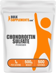 BulkSupplements.com Chondroitin Sulfate Powder - Chondroitin Sulfate Supplement, för Joint Support - Gluten Free, 1g per Servering, 500g (1.1 lbs) (Pack av 1)