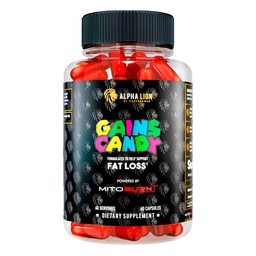 ALPHA LION Gains Candy, Supplement Pills som stöder viktminskning, Appetite Suppressant, Keto-Diet Friendly, Decrease Body Fat, Upgrade Energy & Workout Performance, 60 Capsules (MitoBurn®)