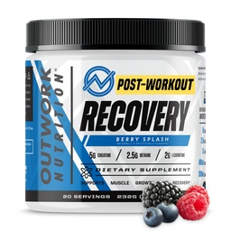 Outwork Nutrition Post Workout Recovery Powder - Kreatin Monohydrat, KSM-66 Ashwagandha & Tart Cherry - Speeds Recovery, Eases Soreness - Kreatinpulver för män och kvinnor, Berry Splash, 240 Gr