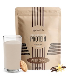 UpNourish Vanilla Cookie Vegan Protein Powder 54 Superfoods Powder,1,5 miljarder CFU Probiotics 21g Plant Based Protein, No Sugar No Dairy No GMO Dairy Free, Meal Replacement Shake Keto-Friendly Low-Carb Diet, 15 Servings