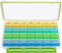 BUG HULL Monthly Pill Organizer, Moisture-Proof Large 28 Days Pill Box med Avtagbara 4 veckor Pill Case Rows, Medicine Pill Organizer, Travel Pills Organizer med en månad Pill Container för Vitamin