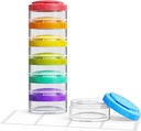 AUVON Stackable Pill Organizer för flexibel användning, extra stor vecka piller fall med effektiv fyllning design, färgglada piller låda 7 dag lätt att spåra, piller behållare för mediciner, vitaminer, fiskoljor