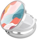 Nipichsha Pill Box, Small Pill Case for Purse & Pocket, Cute Travel Medicine Organizer, Portable Medicine Container Holder för att hålla vitaminer, Medicinering, Fish Oil & Supplement, A03-Art Style Pattern