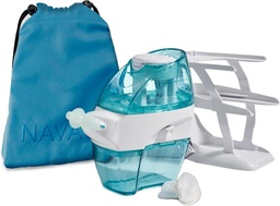 Navage Deluxe Bundle Nasal Irrigation System - Saline Nasal Rinse Kit med 1 Nose Cleaner, 20 Salt Pods, Sky Blue Travel Bag och 1 Countertop Caddy.
