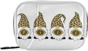 Leopard Gnomes Sunflower Pill Box 7 Day Pill Case Travel Pill Organizer Bag med Zipper Portable Weekly Case Compact Size för vitamin Supplement Holder