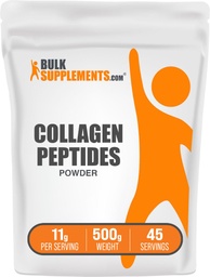BulkSupplements.com Collagen Peptides Powder - Bovine Collagen Powder, Powdered Collagen Supplement - Hydrolyzed & Gluten Free, 11g per Servering, 500g (1.1 lbs) (Pack of 1)