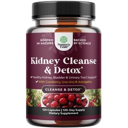 Avancerad njurstödstillägg - Njurrening Detox & Repair Cranberry Extract Capsules med Uva Ursi, Stinging Nettle & Astragalus för njurhälsa - Urinary Tract Health - 120 Caps