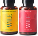 Wile Perimenopause Support + Hot Flash Supplements, 2-Pack Menopause Support för kvinnor, (2) Flaskor med 60 kapslar Varje, 120 Totalt