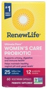 Renew Life Women's Probiotic Capsules, Supports pH Balance for Women, Vaginal, Urinary, Digestive and Immune Health, L. Rhamnosus GG, Dairy, Soy and Gluten-Free, 25 Billion CFU - 60 Ct