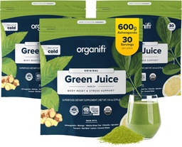 Organic Green Juice - Organic Superfood Powder - 90-dagars leverans - Organic Vegan Greens - hjälper till att minska kortisol - ger bättre svar på stress - Stöder viktkontroll - Total Body Wellness