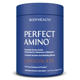 BodyHealth PerfectAmino Powder - BCAA och EAA Powder för Pre och Post Workout - Amino Acid Energy Drink för män och kvinnor för att stödja Lean Muscle and Recovery - Chocolate - 60 portioner