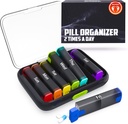 BEXEEN Weekly Pill Organizer 2 gånger om dagen - Pill Box 7 Day Am Pm - Travel Medicine Organizer Twice Daily Vitamin Holder Portable Supplement Case Week Morning Night Med Dispenser Detachable Container