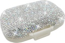 Bling Pill Case for Purse Medicine Vitamin Container Holder Pocket Pill Case Round Medicine Organizer för vitamin / fiskoljor / tillägg Travel Medicine Kit (8 Compartment Silver)