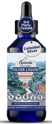 Optivida Health Colloidal Silver Liquid (4 oz) - Premium Nano Silver Colloidal Supplement för Daily Wellness & Immune Support, Natural Liquid Silver Hydrosol för vuxna och barn, icke-GMO, Gluten-Free