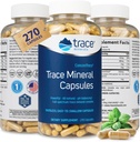 Trace Minerals Low-Sodium ConcenTrace Capsules - Tillägg för att stödja benhälsa och kroppsenergi - Hälsosam Hydration & Electrolyte Support Supplement - 270 kapslar (90 portioner
