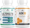 Bästa Over-The-Counter Prostate Support - Prostate Health Supplement för Män (60 kapslar) + ADK 10 Vitamin Supplement + Olivolja för bättre absorption (90 vegetariska kapslar)