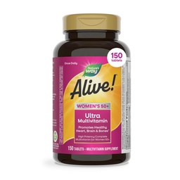 Naturens väg levande! Vitaminer för kvinnor 50 Plus, komplett multivitamin, hög styrka formel, med metylerad B12, glutenfri, 150 tabletter