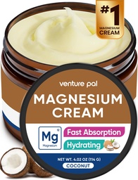 Venture Pal Magnesium Lotion, Topical Magnesium Cream for Sleep, Leg Cramps & Pain, Muscle Relaxation, Calm, Moisturizing Supplement med Coconut Oil, Shea Butter & Hyaluronic Acid, Säker för barn