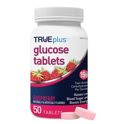 TRUEplus® Glukos tabletter, Raspberry smak - 50ct