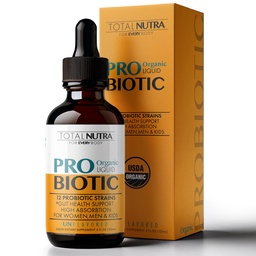 Liquid Probiotic för kvinnor, män, barn, Toddler Probiotic: USDA Organic Probiotics, Vegan Probiotic Liquid & Alfalfa Blend + Acidophilus för Gut Health, Dairy Gluten Sugar Free, Non-GMO Oral Probiotics