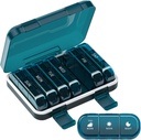 Weekly Pill Organizer 3 gånger om dagen, 7 Day Portable Pill Box för piller, vitaminer, fiskolja, medicinering, kosttillskott (3x7 blå)