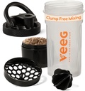 Veeg Shaker Bottles för proteinblandningar, Protein Shake Bottle med blandning boll, strainer, lagringsutrymme. 24 oz gym shaker flaska, Flip Top Lid, Carry Handle. BPA-fri, läckt, Dishwasher Safe.