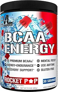 EVL BCAAs Amino Acids Powder - BCAA Energy Pre Workout Powder för muskelåterställning Lean Growth and Endurance - Rehydrating Post Workout Recovery Drink med naturligt koffein - Rocket Pop