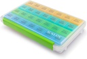 Sukuos Monthly Pill Organizer 28 Day Easy to Open, Large Moisture-Resistant Pill Box Cases med dammbevis Box och Clear Lid för vitamin / fiskolja / tillägg