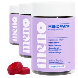 O Positiv MENO Gummies för klimakteriet, 30 portioner (Pack of 3) - Hormonfri kosttillskott för kvinnor med svart Cohosh & Ashwagandha KSM-66 - hjälper till att lindra heta blinkar, nattsvett och humörsvängningar