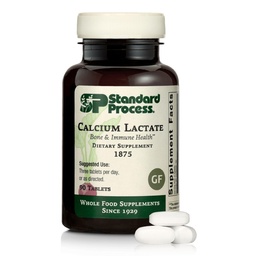 Standard Process Calcium Lactate - Bone Density & Immune Health Support - Aids Blood Clotting & Normal Cell Function - Vegan, Gluten-Free, Non-Dairy, Non-Soy & Non-Grain - 90 tabletter (30 portioner)
