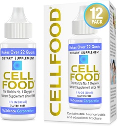 Cellfood Oxygen Boost - 1 fl oz, 12 Pack - Liquid Oxygen Supplement - Gluten Free, Cert. Kosher