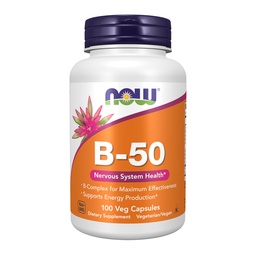 Nu livsmedelstillskott, vitamin B-50 mg, energiproduktion *, nervsystemhälsa *, 100 Veg kapslar