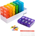 8 gånger om dagen, 7 dagars stora veckofyllningsarrangör med Holder Tray, Vitamin, Medicine Box, Multicolor (8X per dag - 1 Pack)