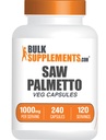 BulkSupplements.com Saw Palmetto Extract Capsules - Serenoa Repens, Saw Palmetto Supplement - Gluten Free, 2 kapslar per servering, greve (Pack of 1)