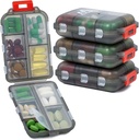 4PS Travel Pill Organizer med 164 Slice Labels, 10 Compartments Travel Pill Box Portable Folding Small Pill Case Daily Pill Container Används för Carry Storage Medicine Organizer av MUchengbao (Grey)