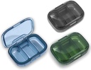 3 Pack 3 Compartment Pill Box, Moisture Proof Pill Case, Travel Pill Organizer för Pocket Purse, Daily Portable Medicine Vitamin Box, Fish Oil Box, Supplement Box