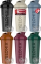 VELOMIX -6 PACK-28 oz Protein Shaker Bottle för proteinblandningar - 6x Wire Whisk | Leak Proof Shaker Cups för Protein Shakes | Protein Shaker Bottle Pack | Protein Shake Cup (Earth Tones Collection)