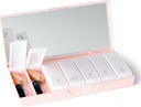 PORT X POLISH Designer Weekly Pill Box Organizer (Single 1X Daily, Blush Pink) | Compact, Stylish 7-Day Vitamin Supplement Case | Cute Portable Mini Travel Medicine Carrier | BPA-Free Pillbox Caddy