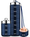 Mossime Metal Travel Pill Organizer, Portable 7 Day Vitamin Organizer Stackable, Waterproof 1 Times A Day Pill Box, Large Pill Container, Daily Medicine Organizer för vitamin, fiskolja, tillägg