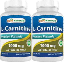 Bästa naturliga L-karnitin 1000mg 60 tabletter (60 greve av 2)