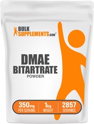 BulkSupplements.com DMAE Bitartrate Powder - Dimethylaminoetanol Bitartrate, DMAE Supplement - Unflavored & Gluten Free, 350mg per servering, 1kg (2,2 lbs) (Pack av 1)