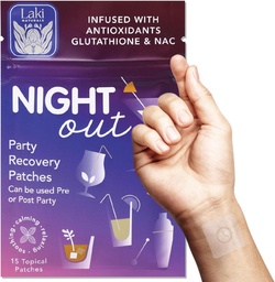 Laki Naturals Night-Out Patch (Pack of 15) Reclaim Your Vitality and Equilibrium After Parties, Bars and Fun
