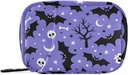 Halloween Bats Pill Box 7 Day Pill Case Travel Pill Organizer Bag med Zipper Portable Weekly Vitamin Medicine Supplement Holder Pouch Bag