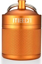 Keychain Pill Holder, Box, Aluminium, Waterproof Container, Pill Organizer för Outdoor Travel Camping, Storlek: 1,6 x 1,6 x 2 i (Orange)