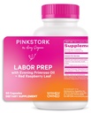 Pink Stork Labor Prep Supplement - Evening Primrose Oil & Red Raspberry Leaf för tredje trimestern, Gentle Labor & Postpartum Support, Graviditet & Amning Safe, 60 Vegan kapslar