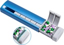 Daviky Metal Travel Pill Organizer, Premium Aluminium Pill Box 7 Day, Weekly Daily Pill Case, Stylish & Cute Pill Holder för mediciner, kosttillskott och vitaminer (Blue+Gray)
