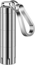 TISUR Titanium Small Pill Holder Keychain, Portable Pill Case Waterproof Pocket Pill Box Container Carrier för att hålla piller, vitaminer, fiskolja, tillskott